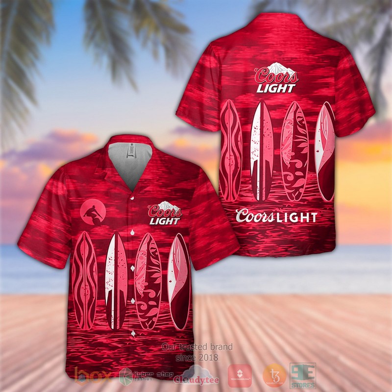 NEW Coors Light surfboard Hawaiian Shirt