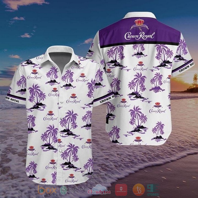 NEW Crown Royal white purple Hawaiian Shirt