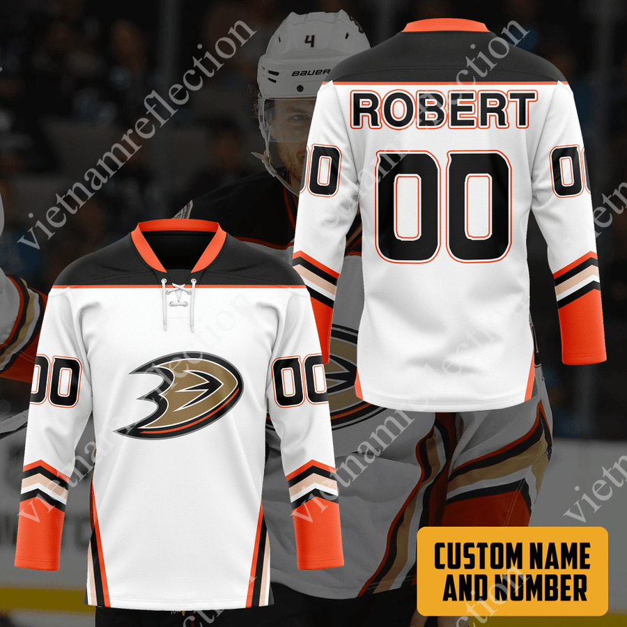 Personalized Anaheim Ducks NHL white hockey jersey