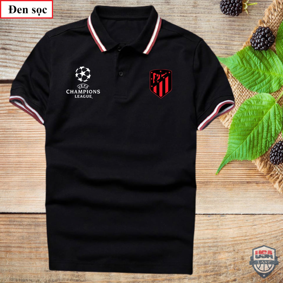 Atletico Madrid UEFA Champions League Black Polo Shirt
