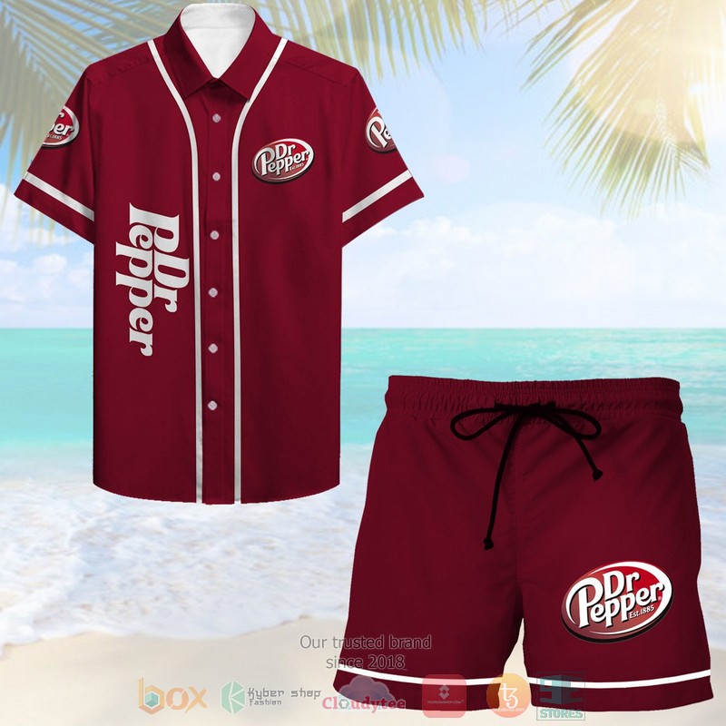 NEW Dr Pepper Hawaiian Shirt, shorts