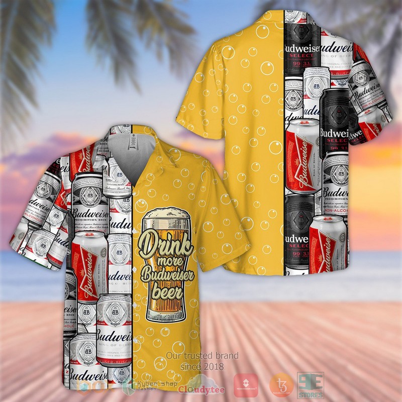 NEW Drink more Budweiser beer Hawaiian Shirt