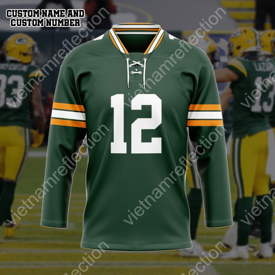 Personalized Green Bay Packers NFL hockey jersey