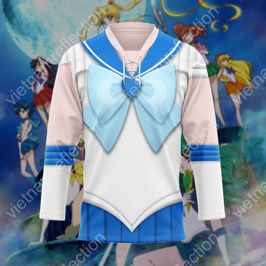 Sailor Moon Sailor Mercury cosplay hockey jersey