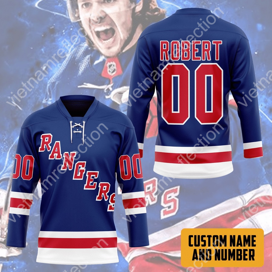 Personalized New York Ranger NHL Artemi Panarin Blue Home Premier Breakaway hockey jersey