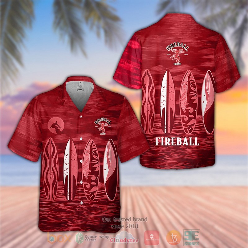 NEW Fireball Cinnamon Whisky surfboard Hawaiian Shirt