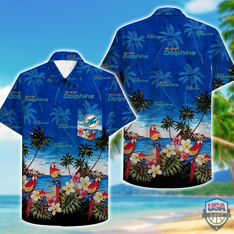 Miami Dolphins Parrots Island Hawaiian Shirt