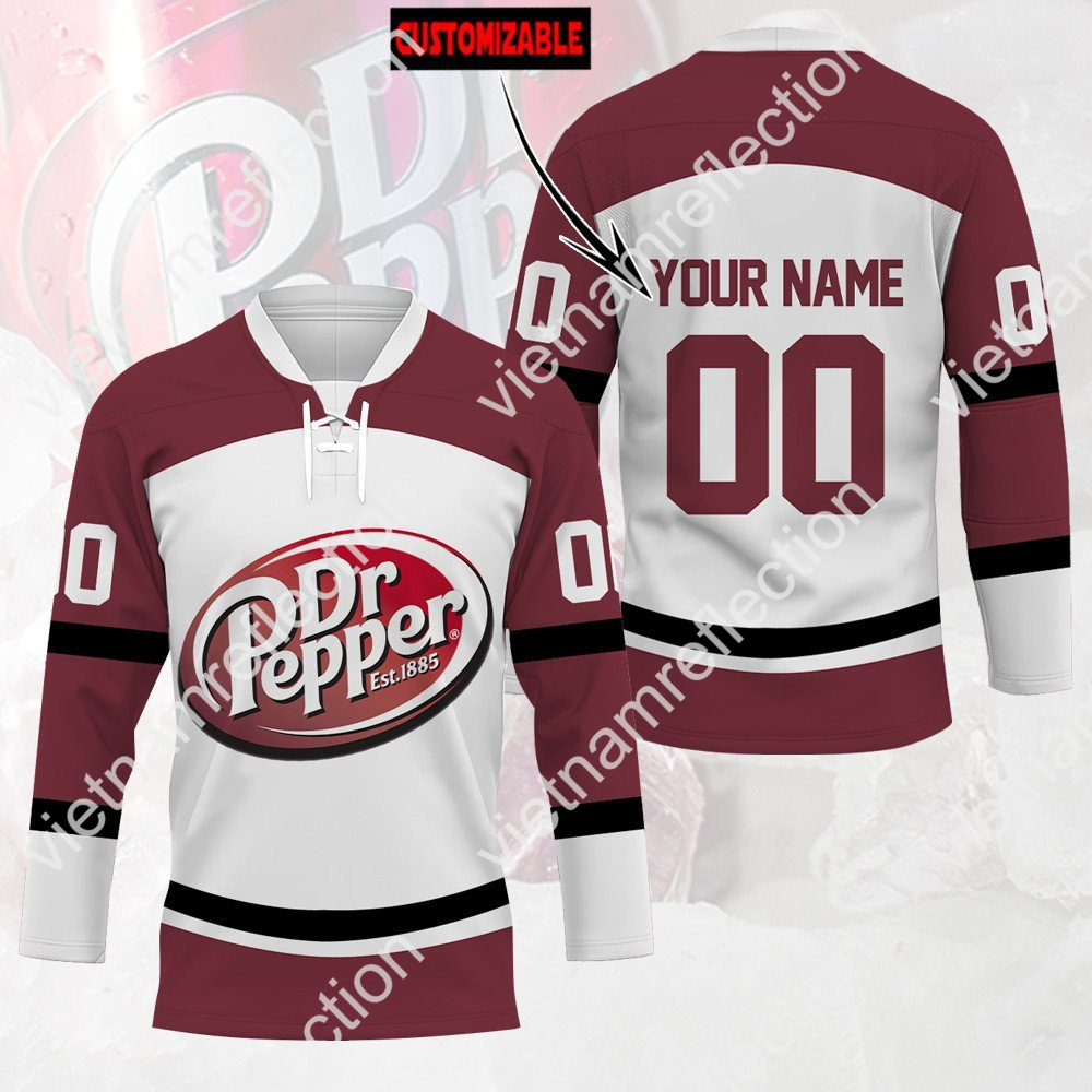 Dr Pepper custom name and number hockey jersey
