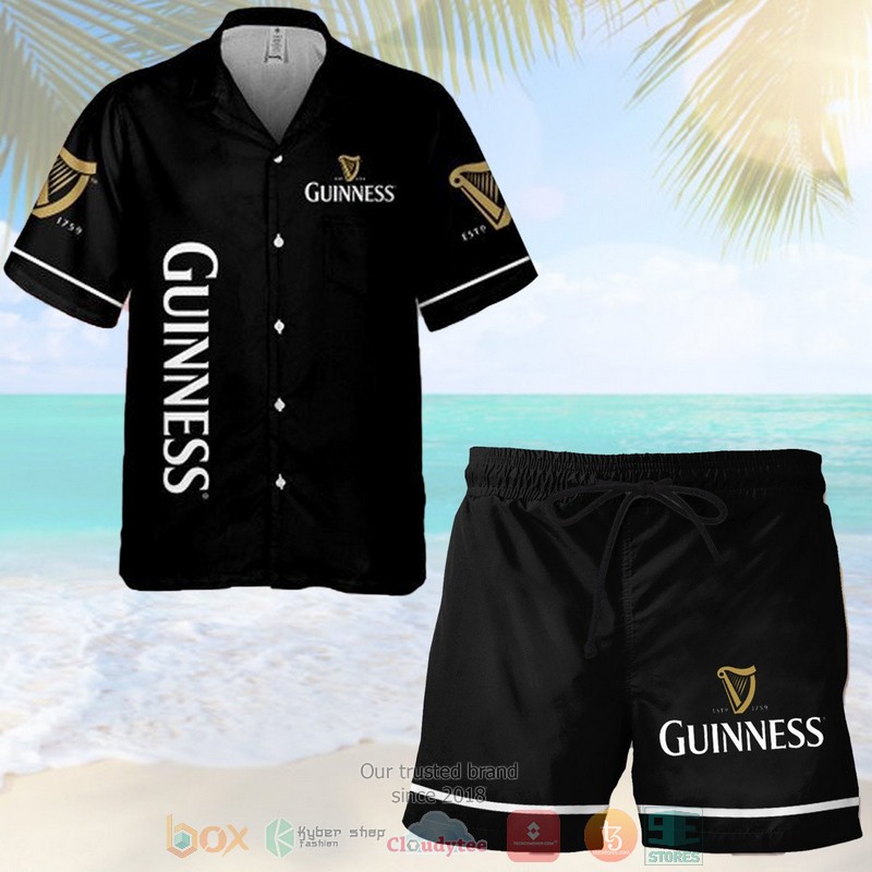 NEW Guinness black Hawaiian Shirt, shorts