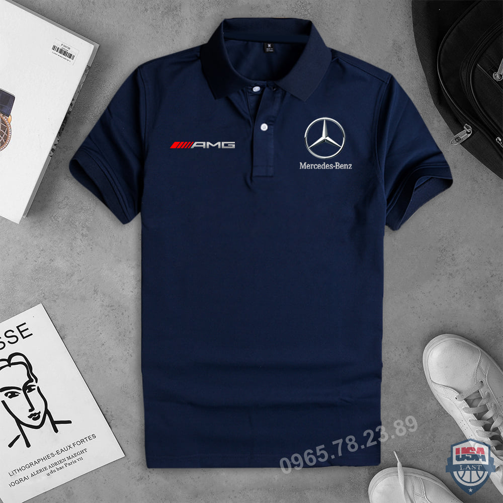 Mercedes Benz AMG Navy 3D Polo Shirt
