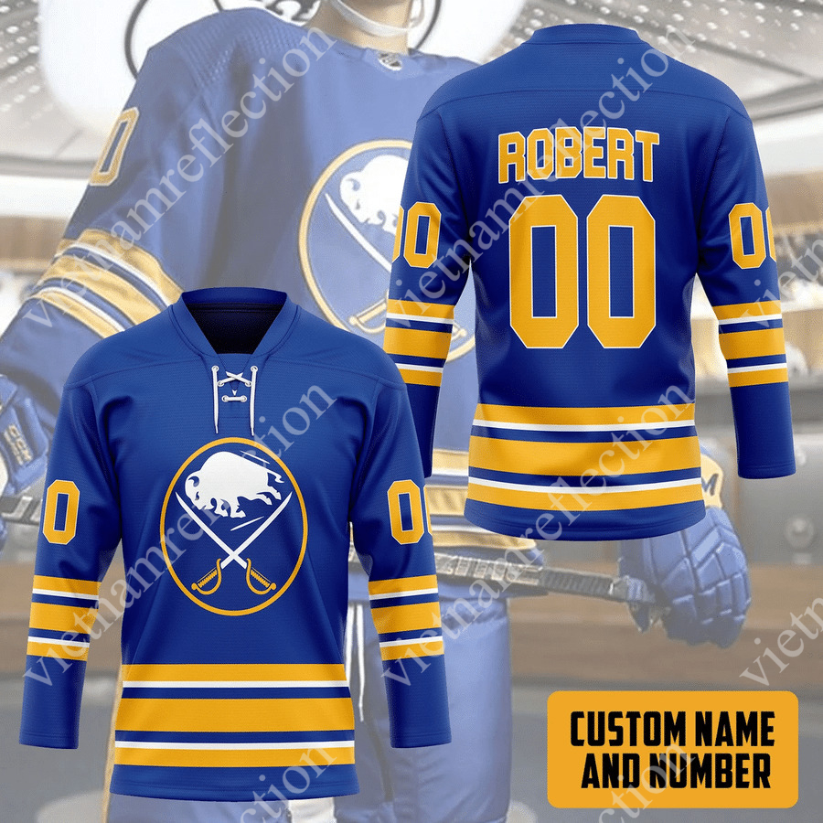 Personalized Buffalo Sabres NHL blue hockey jersey