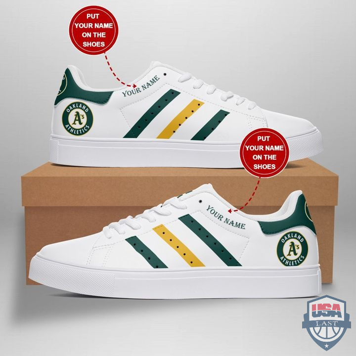 Awesome Oakland Athletics Custom Name Stan Smith Shoes