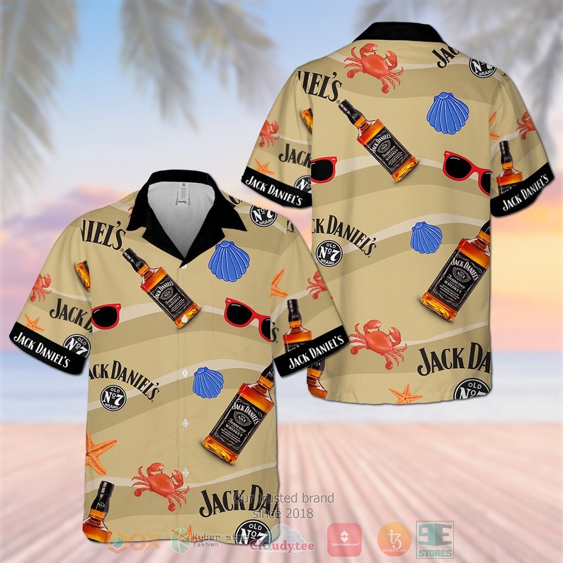 NEW Jack Daniel’s Old No 7 Tennessee Whiskey khaki Hawaiian Shirt