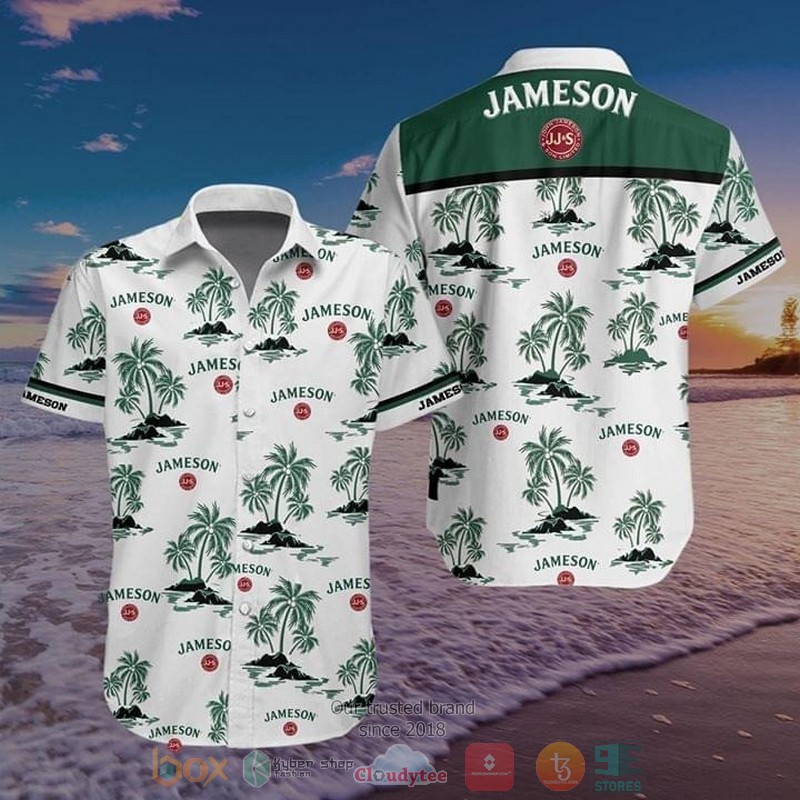 NEW Jameson Irish Whiskey tropical plant Hawaiian Shirt