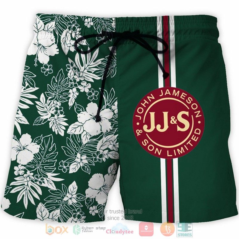 NEW Jameson Irish Whiskey tropical plant beach shorts