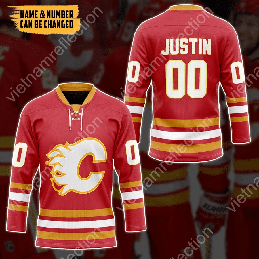Personalized Calgary Flames NHL hockey jersey