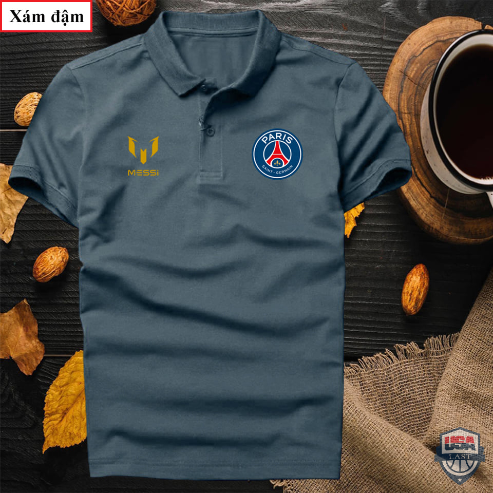 Lionel Messi Paris Saint Germain Dark Grey Polo Shirt