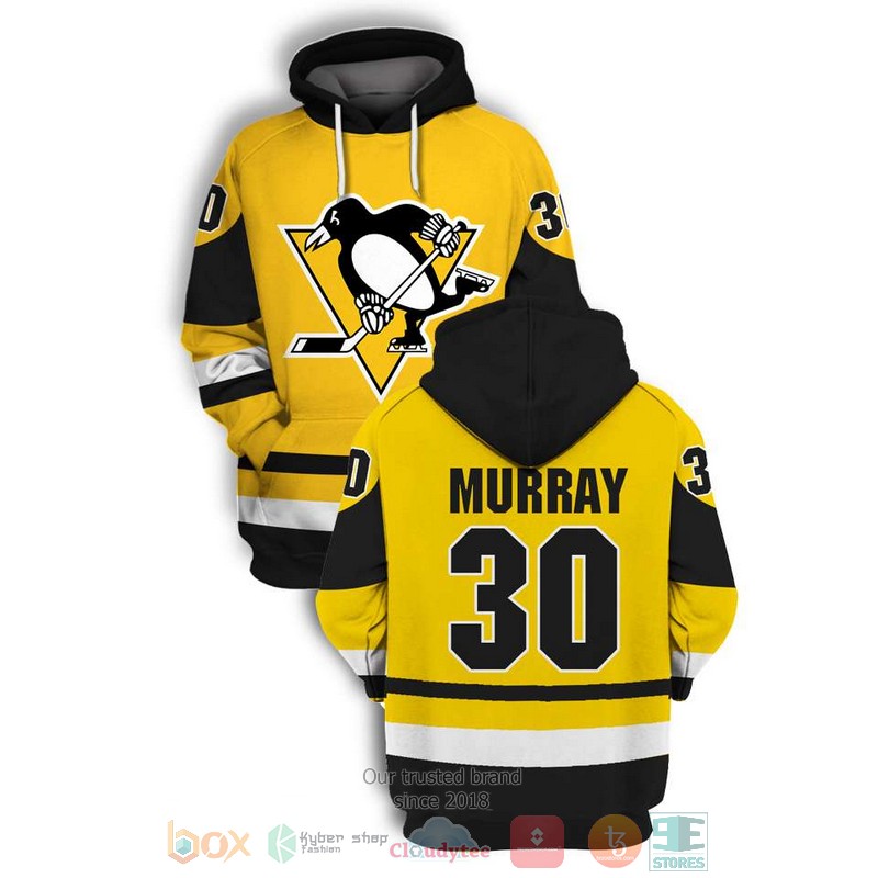 NEW Matt Murray 30 Pittsburgh Penguins NHL yellow black 3D shirt, hoodie