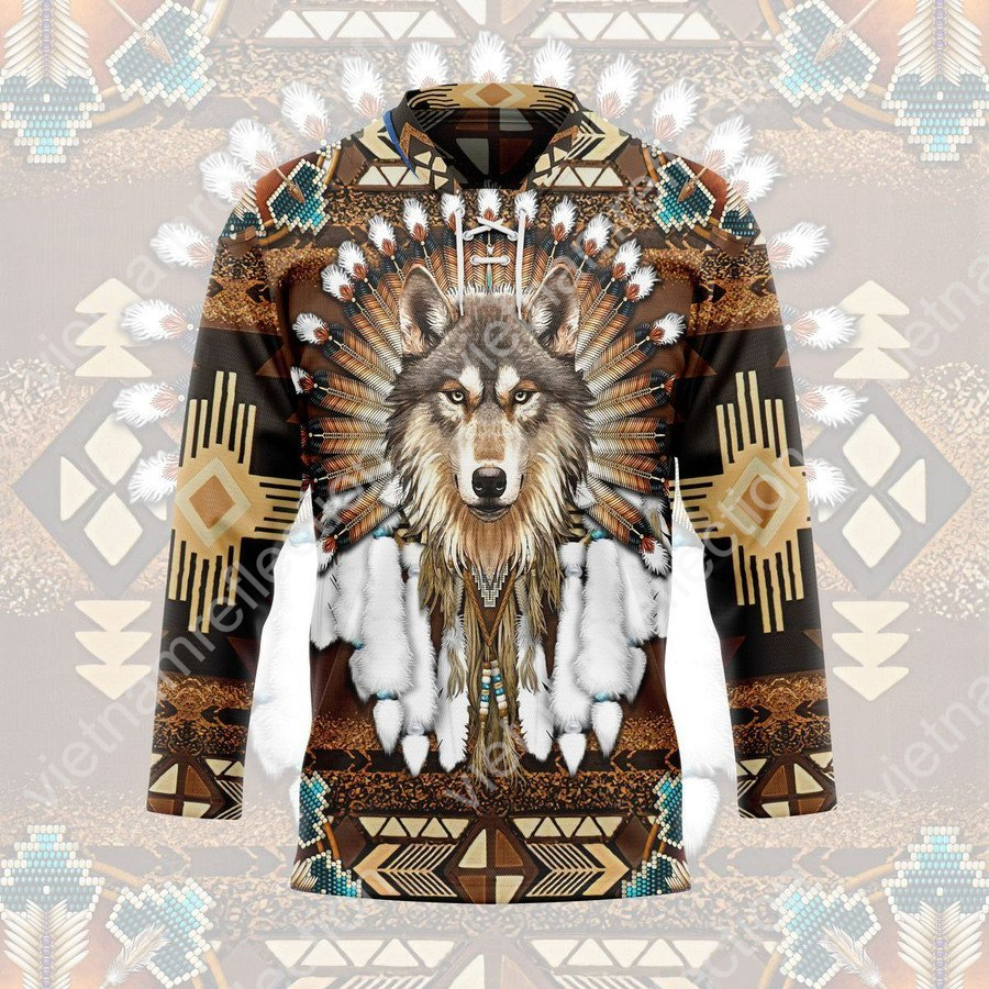 Native American wolves hockey jersey