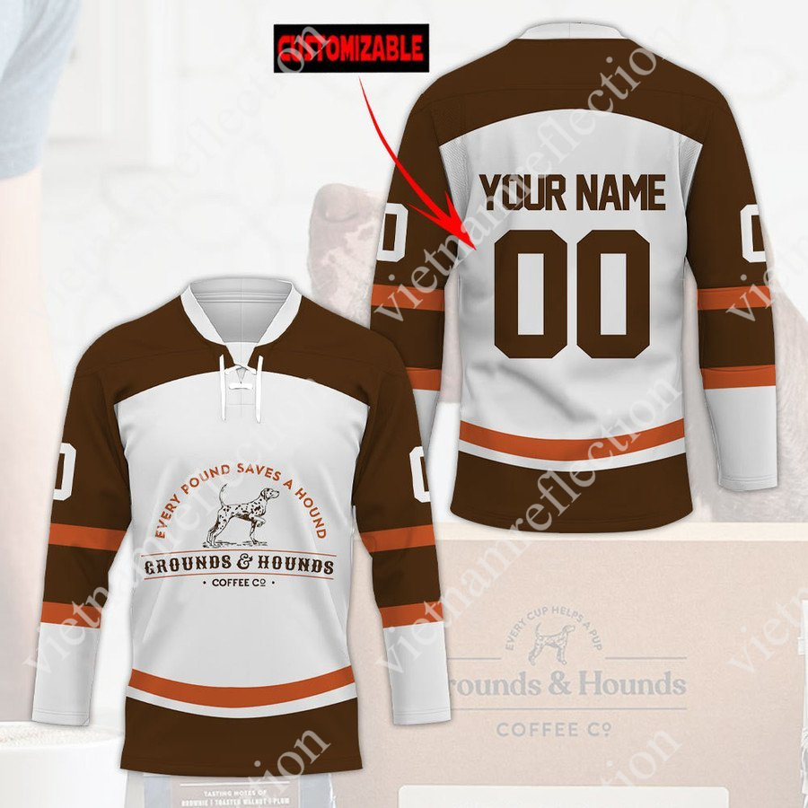 Personalized Grounds & Hounds coffee hockey jersey