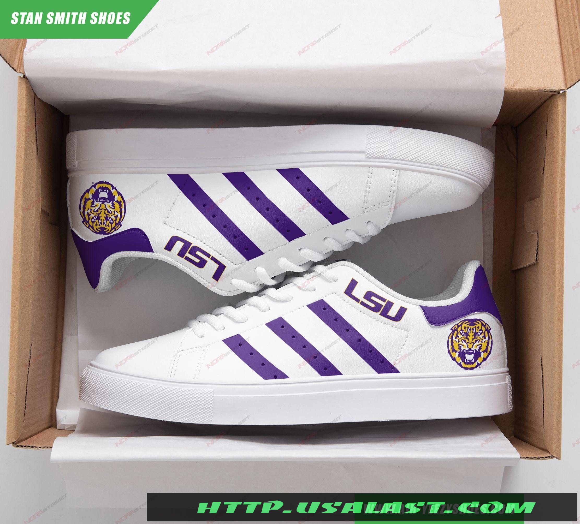 Awesome NCAA LSU Tigers Football Stan Smith Shoes