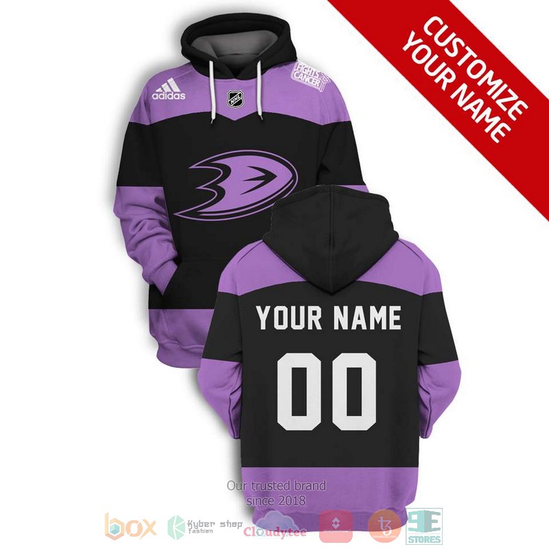 NEW Anaheim Ducks NHL Adidas Hockey Fight Cancer Personalized 3D shirt, hoodie