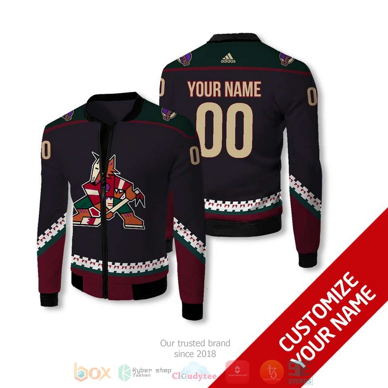 NEW Arizona Coyotes NHL dark purple Personalized bomber jacket