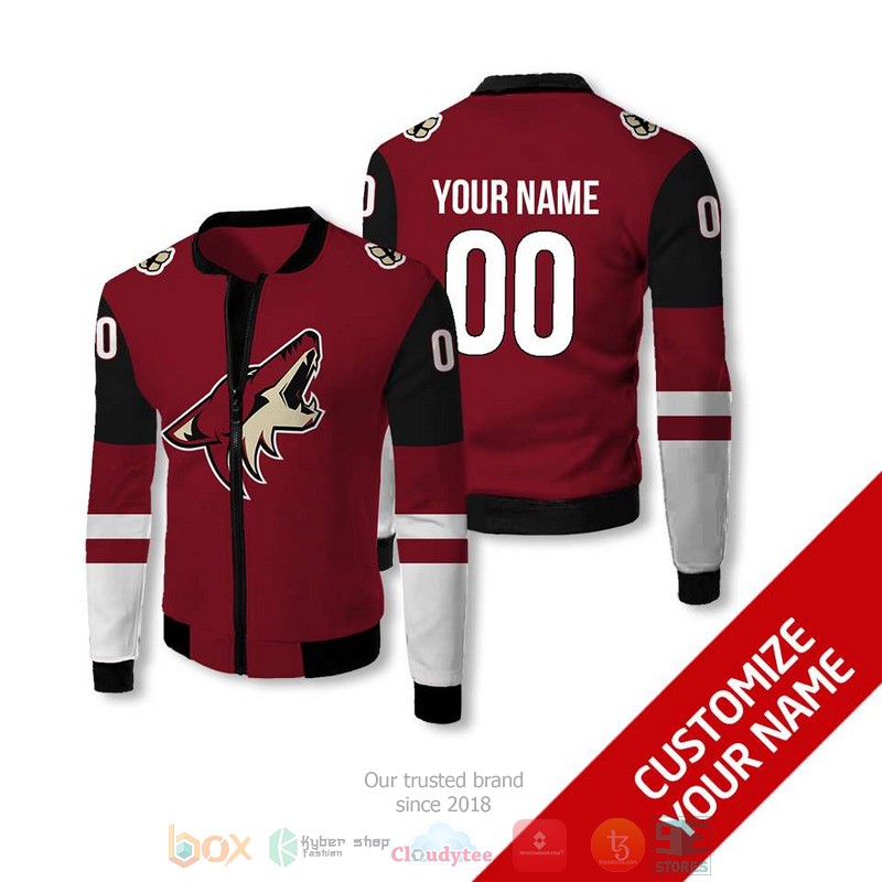 NEW Arizona Coyotes NHL dark red Personalized bomber jacket