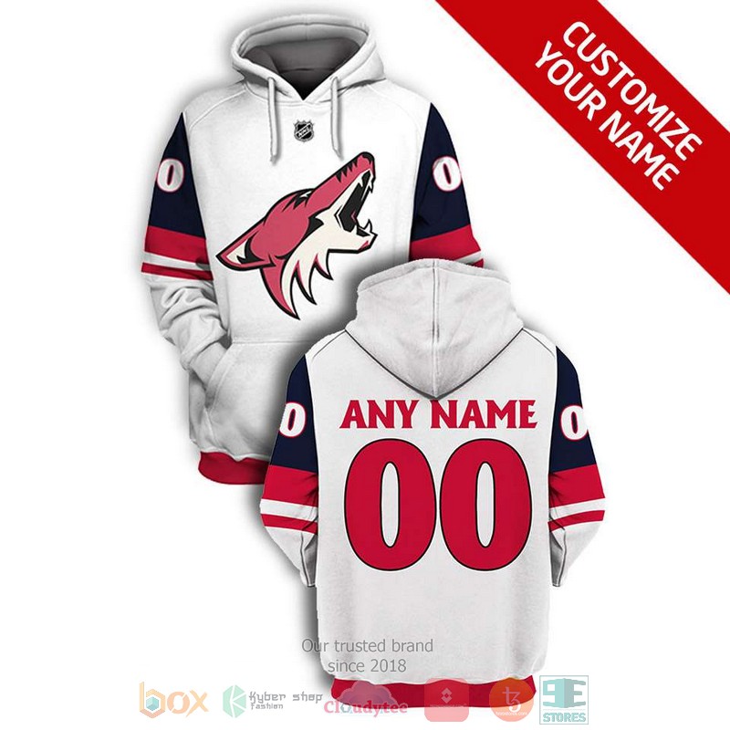 NEW Arizona Coyotes NHL white blue Personalized 3D shirt, hoodie