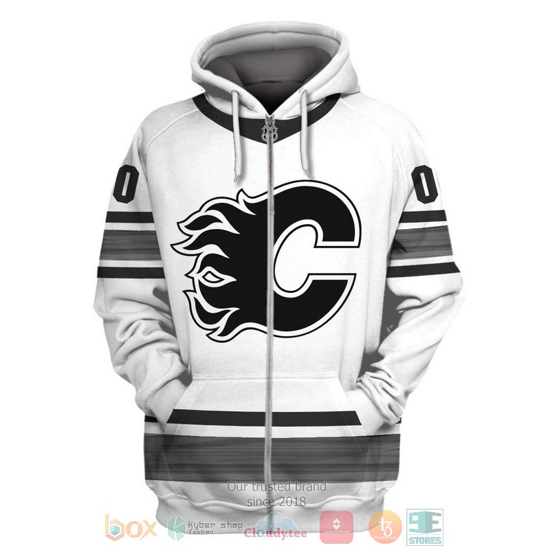 NEW Calgary Flames NHL white grey Personalized 3D shirt, hoodie