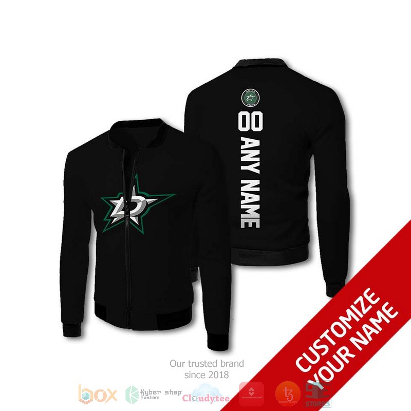 NEW Dallas Stars NHL black Personalized bomber jacket