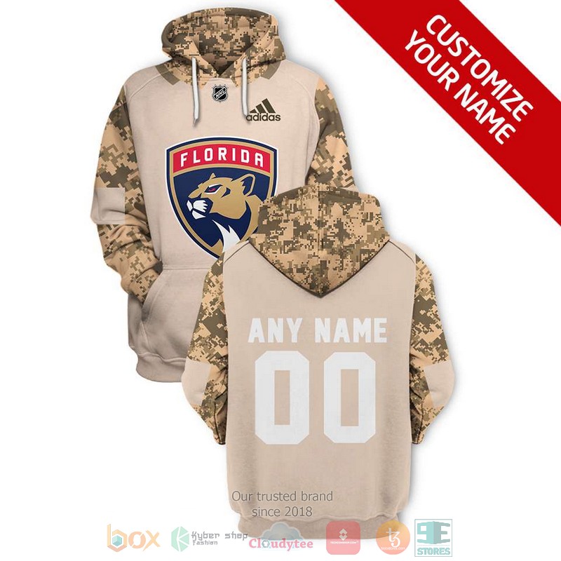 NEW Florida PanthersAdidas NHL khaki camo Personalized 3D shirt, hoodie