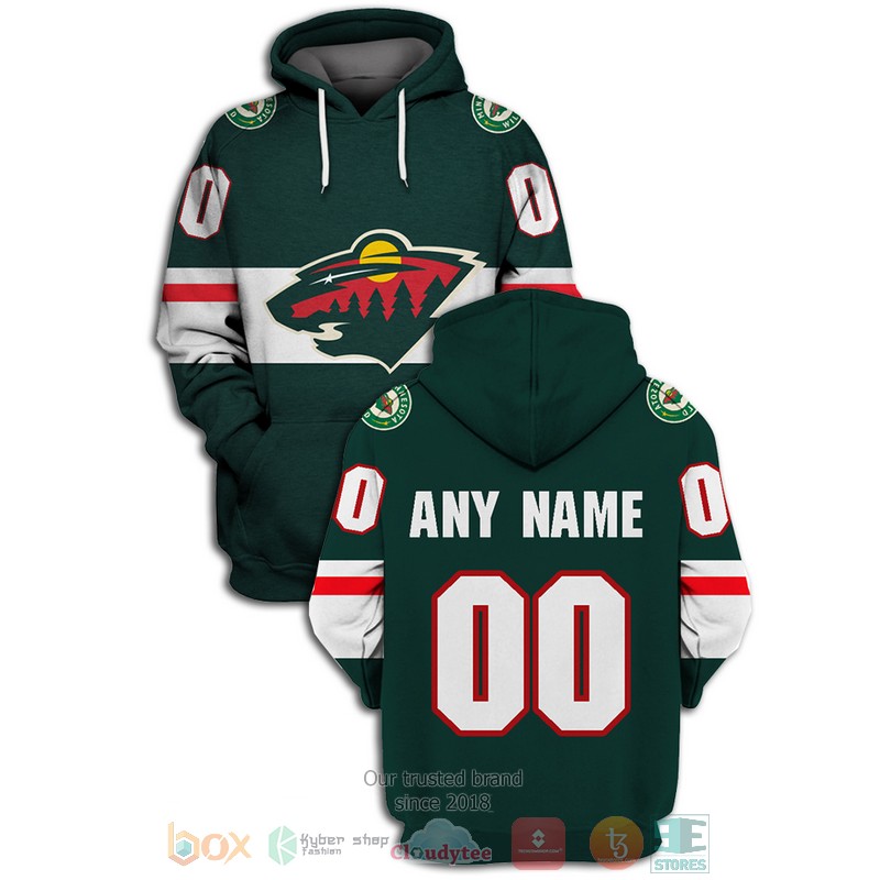 NEW Minnesota Wild NHL Personalized dark green 3D shirt, hoodie