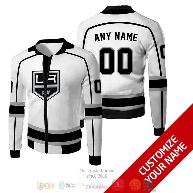 NEW NHL Los Angeles Kings Personalized white bomber jacket