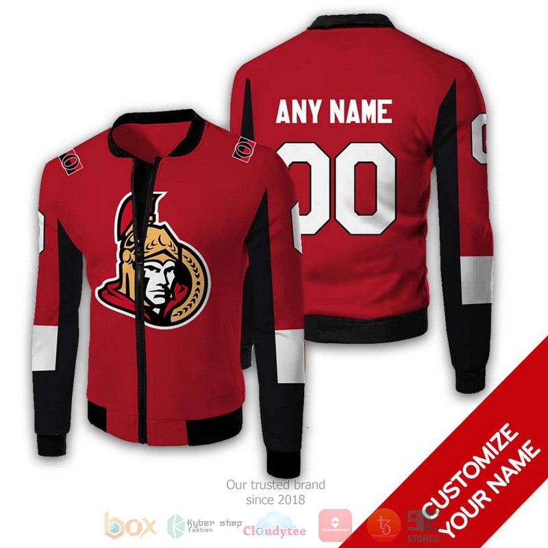 NEW NHL Ottawa Senators logo Personalized red bomber jacket