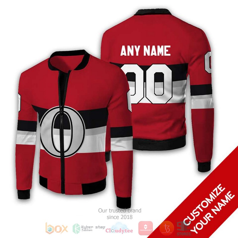 NEW NHL Ottawa Senators red Personalized bomber jacket