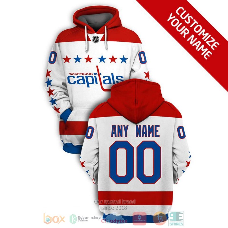 NEW Washington Capitals NHL white red Personalized 3D shirt, hoodie