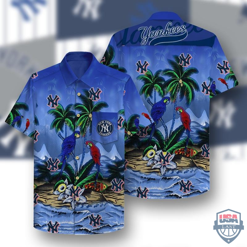 New York Yankees Parrots Hawaiian Shirt