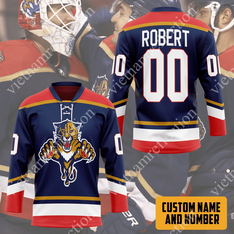 Personalized Florida Panthers NHL blue hockey jersey