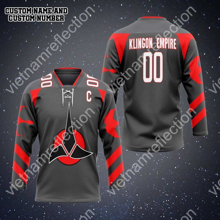 Personalized Star Trek Klingon Empire hockey jersey