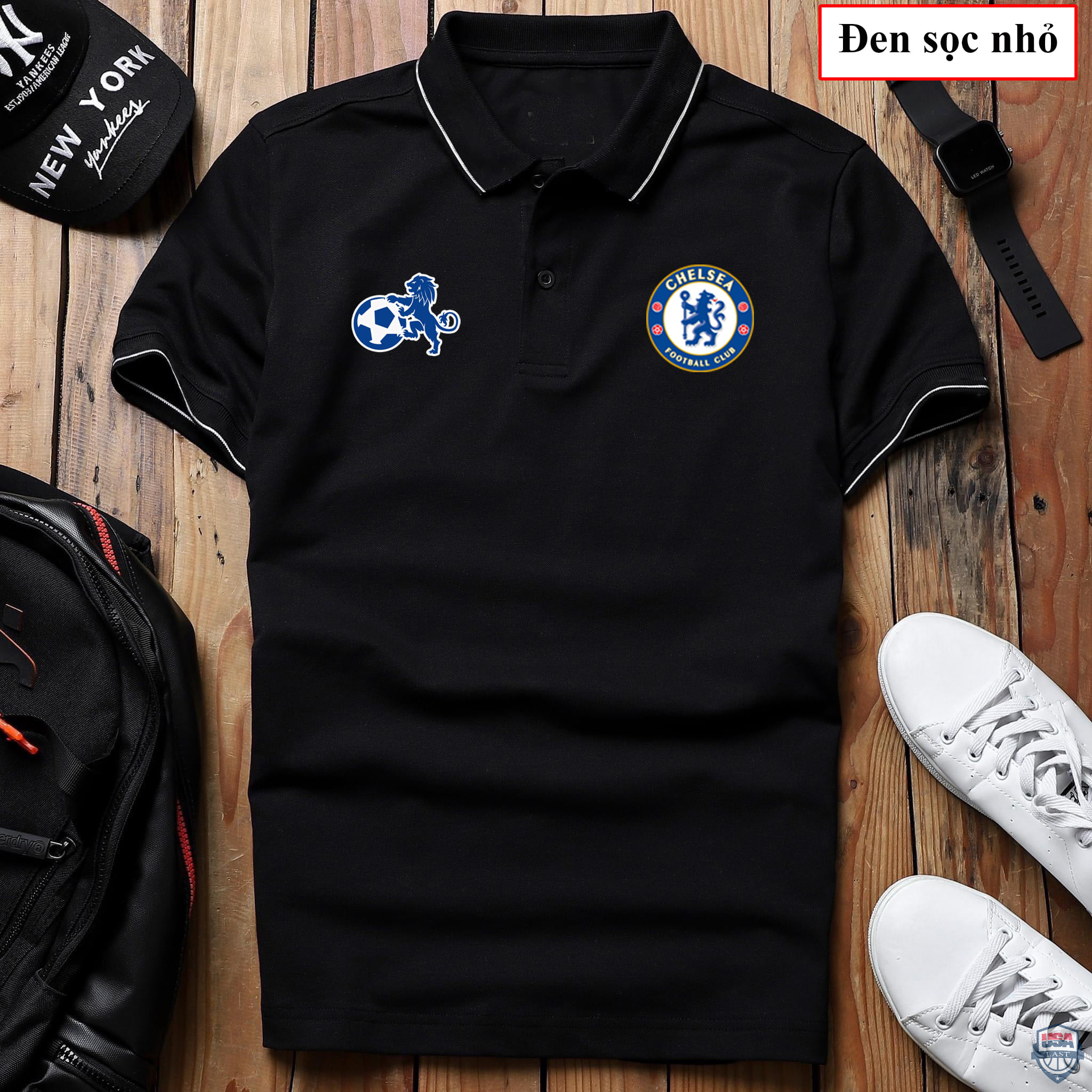 Chelsea Football Club Black Polo Shirt