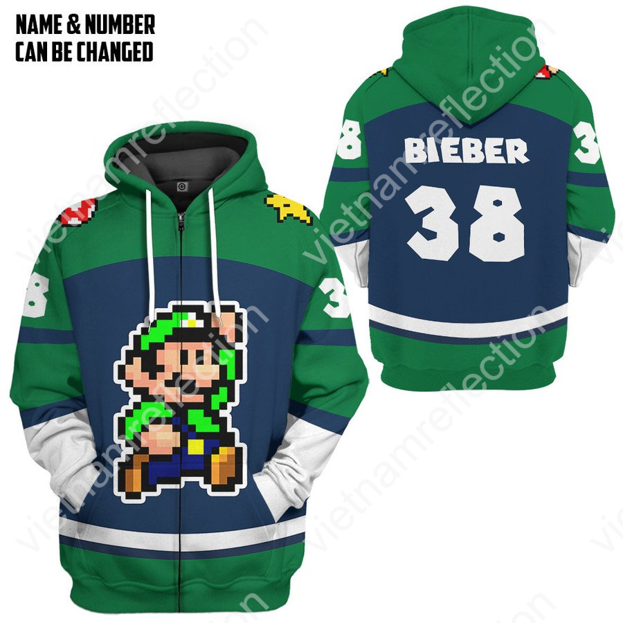 Personalized Super Mario Luigi sports ver 2 3d hoodie t-shirt apparel