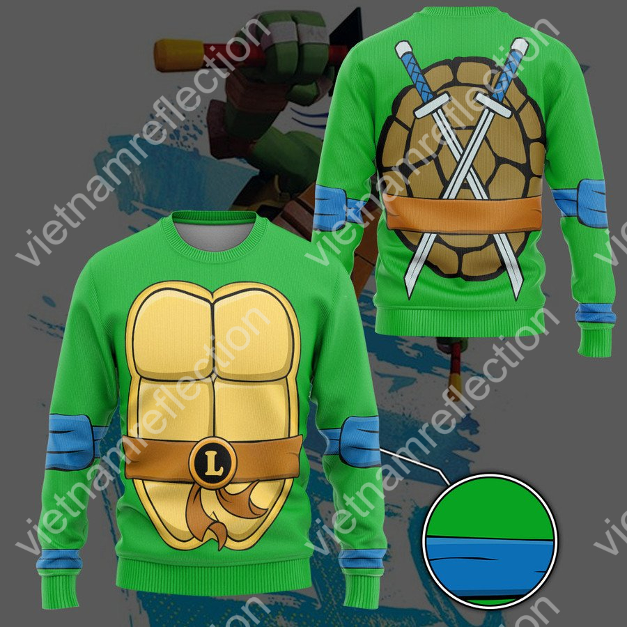 Leonardo TMNT 1987 Leo cosplay 3d hoodie t-shirt apparel