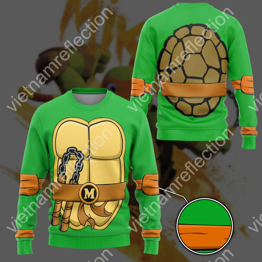 Michelangelo TMNT 1987 Mike Mikey cosplay 3d hoodie t-shirt apparel
