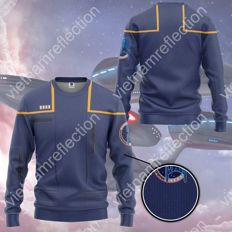 Star Trek Enterprise Yellow Uniform 3d hoodie t-shirt apparel