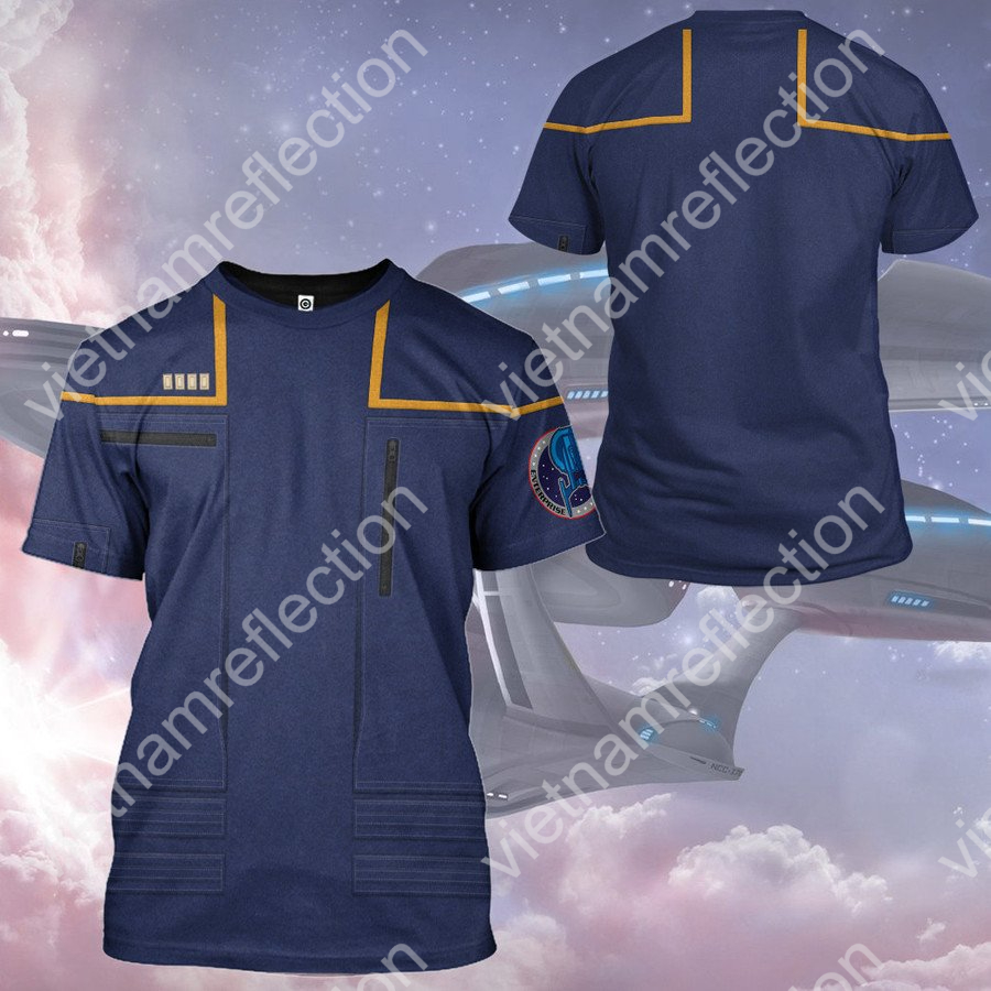 Star Trek Enterprise Yellow Uniform 3d hoodie t-shirt apparel