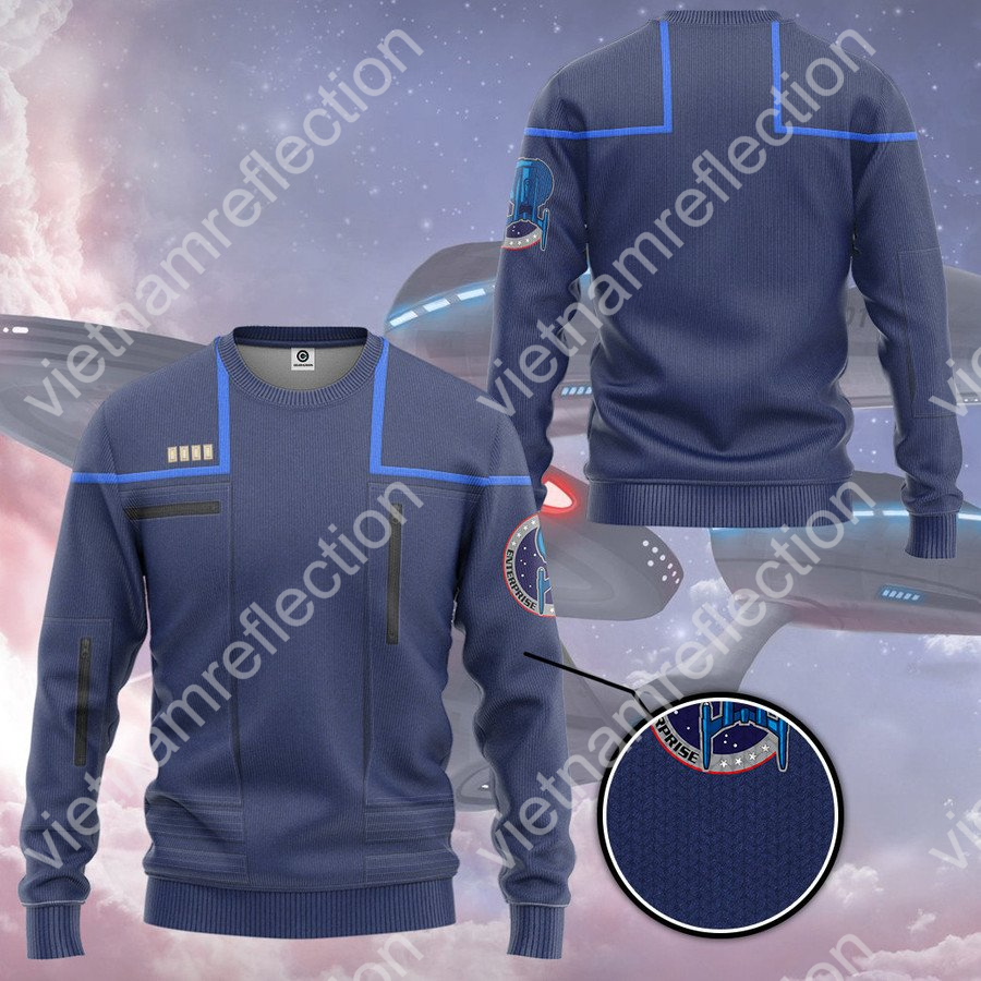 Star Trek Enterprise Blue Uniform 3d hoodie t-shirt apparel
