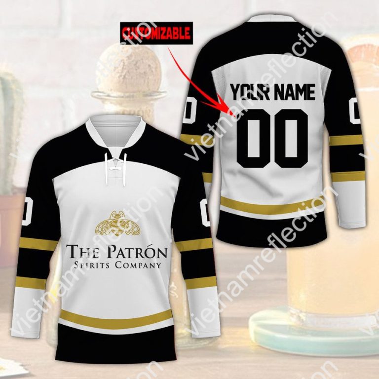 The Patrón Spirits Company custom name and number hockey jersey