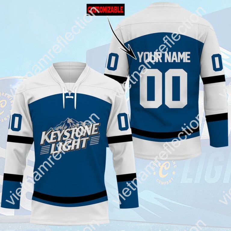 Keystone Light beer custom name and number hockey jersey