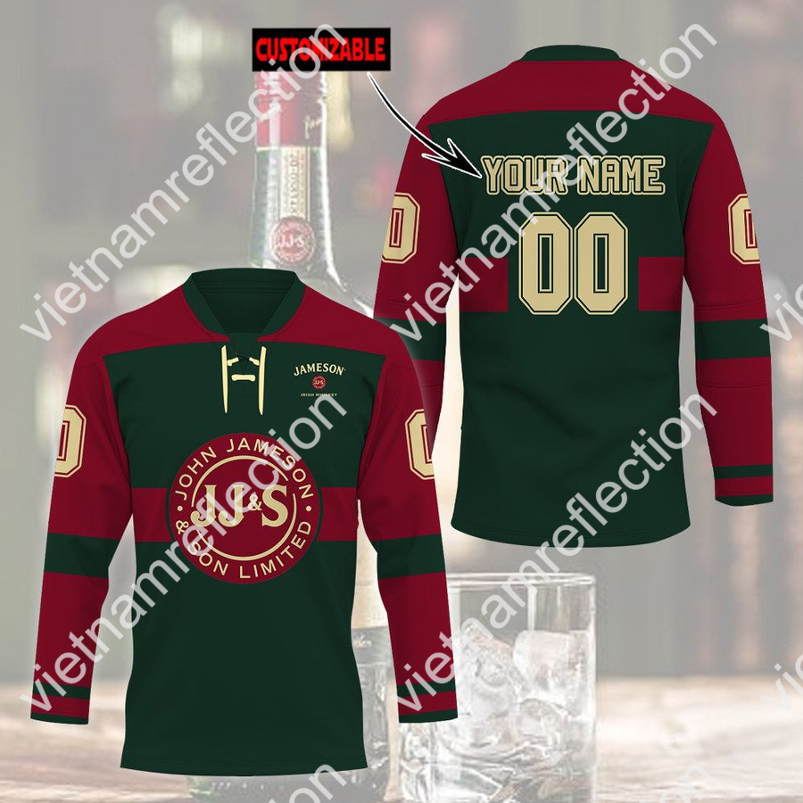 John Jameson whisky custom name and number hockey jersey